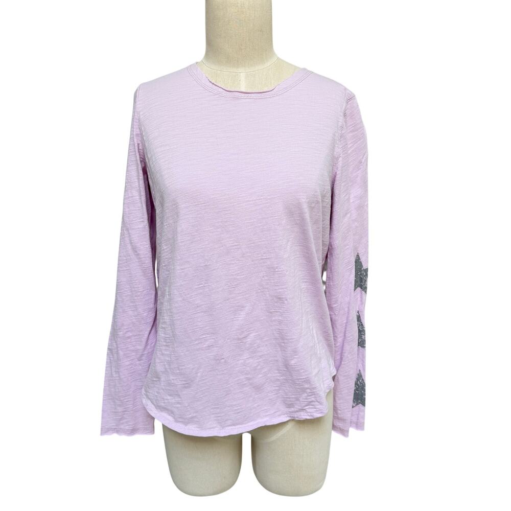 Lisa Todd Purple Cotton Crew Neck Long Sleeve Shirt Star Size Small
